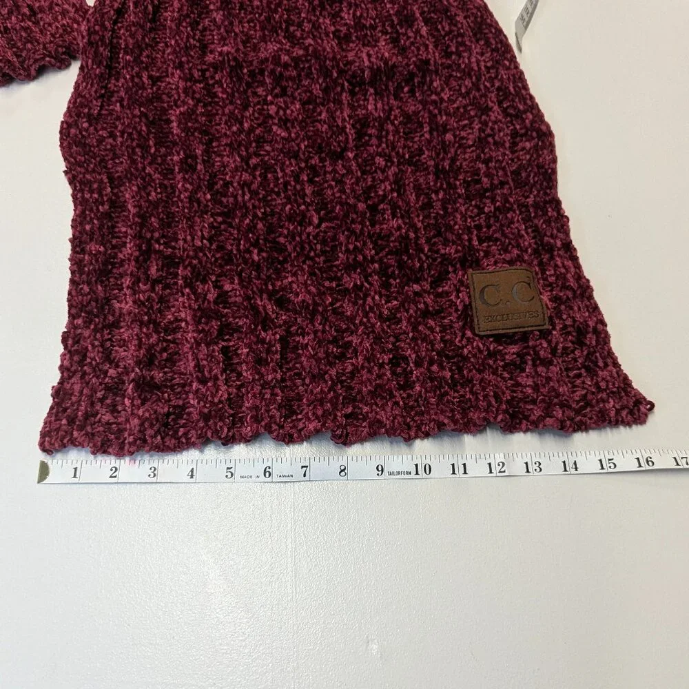C.C Exclusives Heathered Wine Chenille Scarf